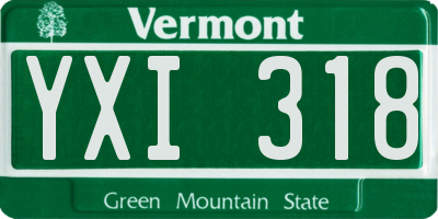VT license plate YXI318