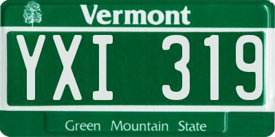 VT license plate YXI319