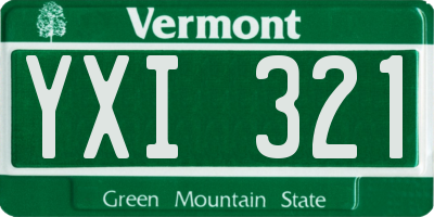 VT license plate YXI321