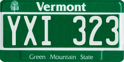 VT license plate YXI323
