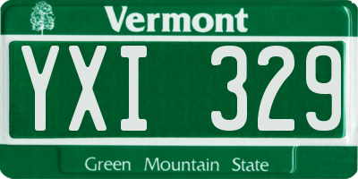 VT license plate YXI329