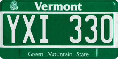 VT license plate YXI330