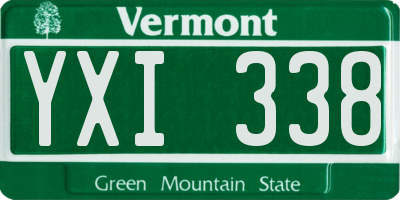 VT license plate YXI338