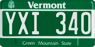 VT license plate YXI340