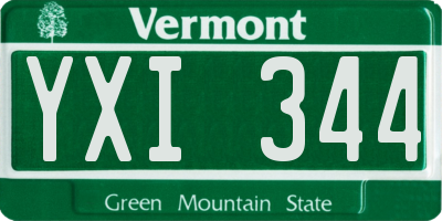 VT license plate YXI344