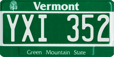 VT license plate YXI352