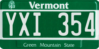 VT license plate YXI354