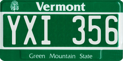 VT license plate YXI356