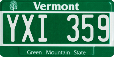VT license plate YXI359