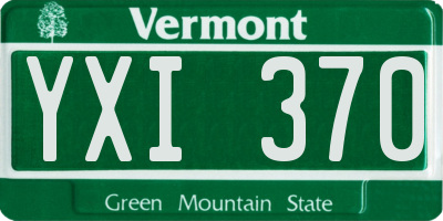 VT license plate YXI370