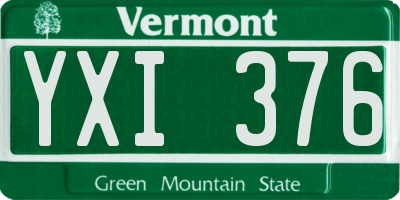 VT license plate YXI376