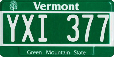 VT license plate YXI377