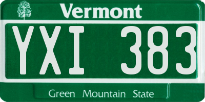 VT license plate YXI383