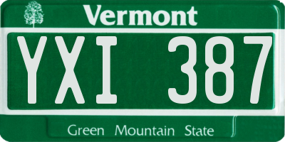 VT license plate YXI387