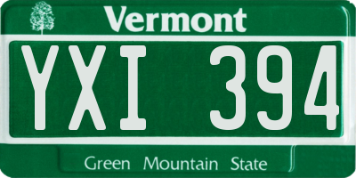 VT license plate YXI394