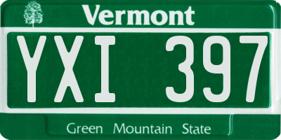 VT license plate YXI397