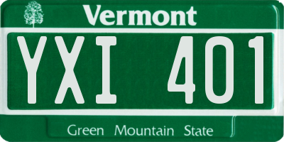 VT license plate YXI401