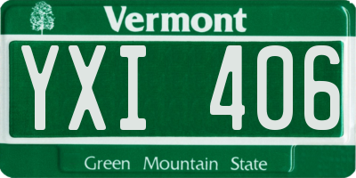 VT license plate YXI406