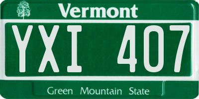 VT license plate YXI407