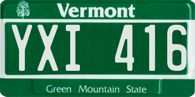 VT license plate YXI416