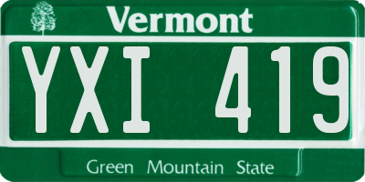 VT license plate YXI419
