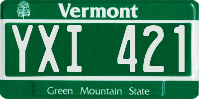 VT license plate YXI421