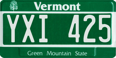 VT license plate YXI425