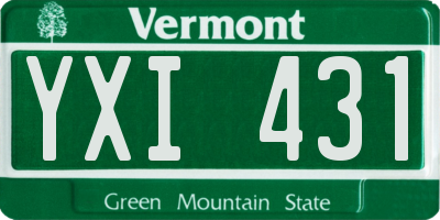VT license plate YXI431
