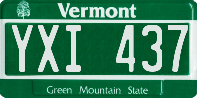 VT license plate YXI437