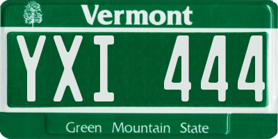 VT license plate YXI444