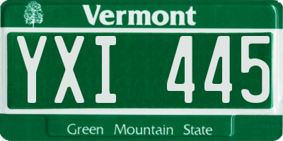VT license plate YXI445