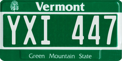 VT license plate YXI447