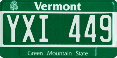 VT license plate YXI449