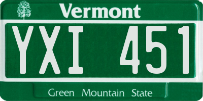 VT license plate YXI451