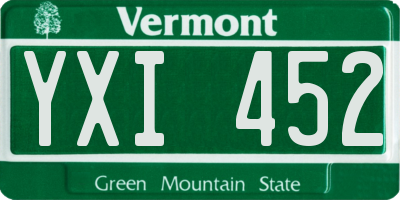 VT license plate YXI452