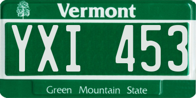 VT license plate YXI453