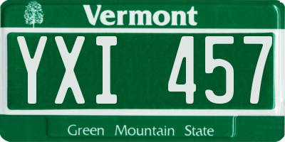 VT license plate YXI457