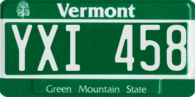 VT license plate YXI458