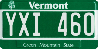 VT license plate YXI460