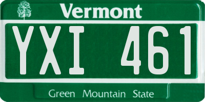 VT license plate YXI461