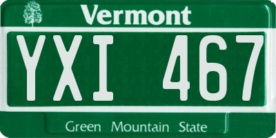 VT license plate YXI467