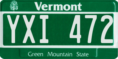 VT license plate YXI472
