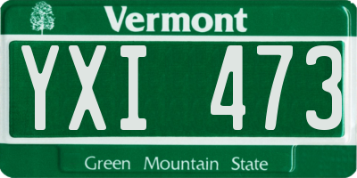 VT license plate YXI473