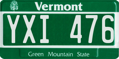 VT license plate YXI476