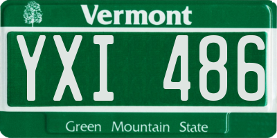 VT license plate YXI486