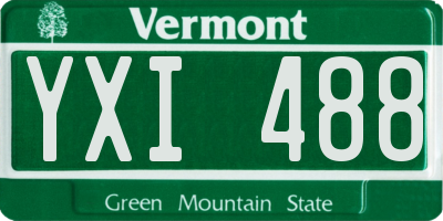 VT license plate YXI488