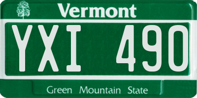 VT license plate YXI490