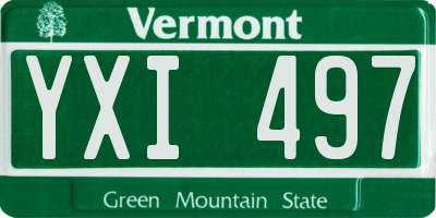 VT license plate YXI497