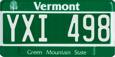 VT license plate YXI498