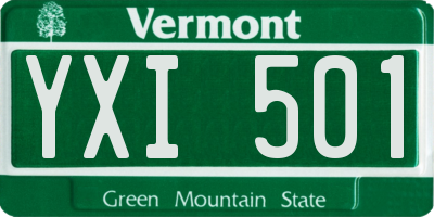 VT license plate YXI501